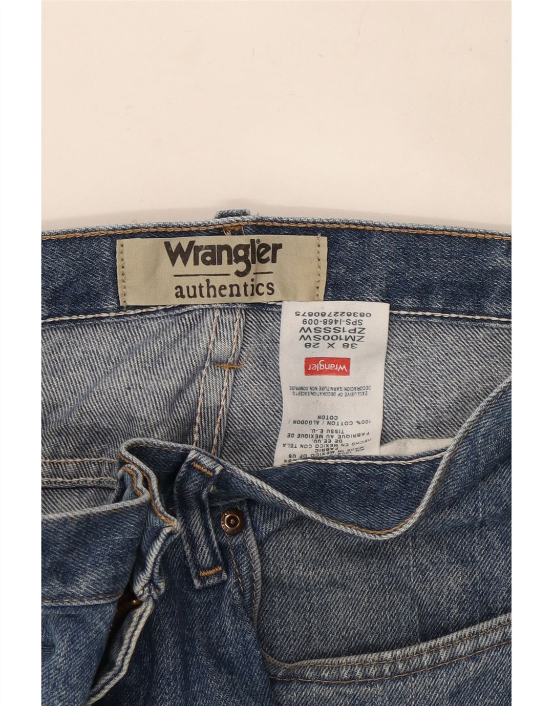 Wrangler Herren Straight Jeans W38 L26 Blaue Baumwolle