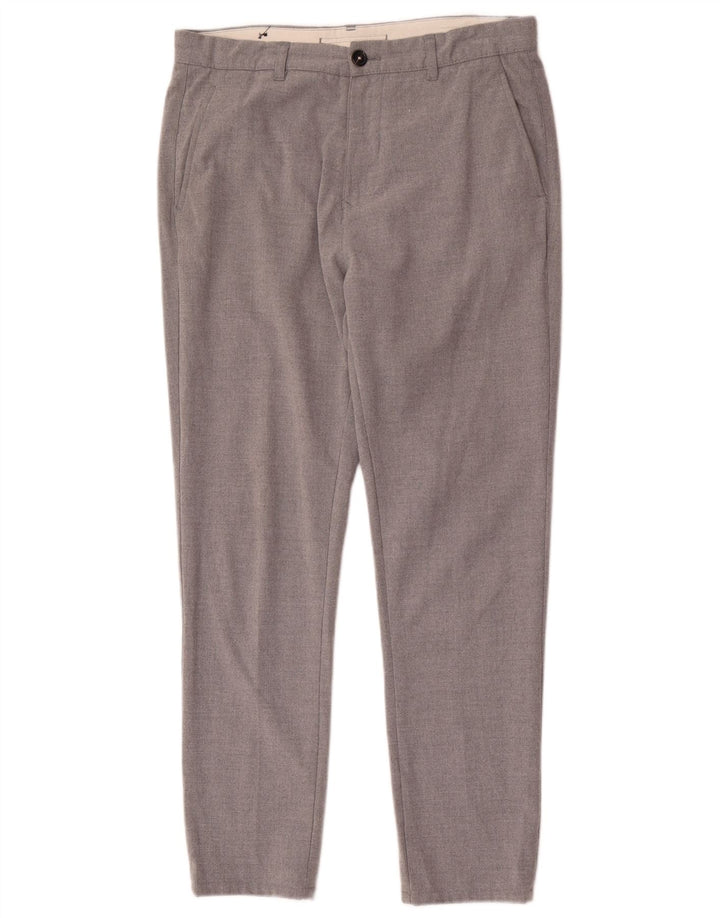 Zara Slim Chino-Hose für Herren, EU 42, Größe L, W32, L28, Grau, Polyester