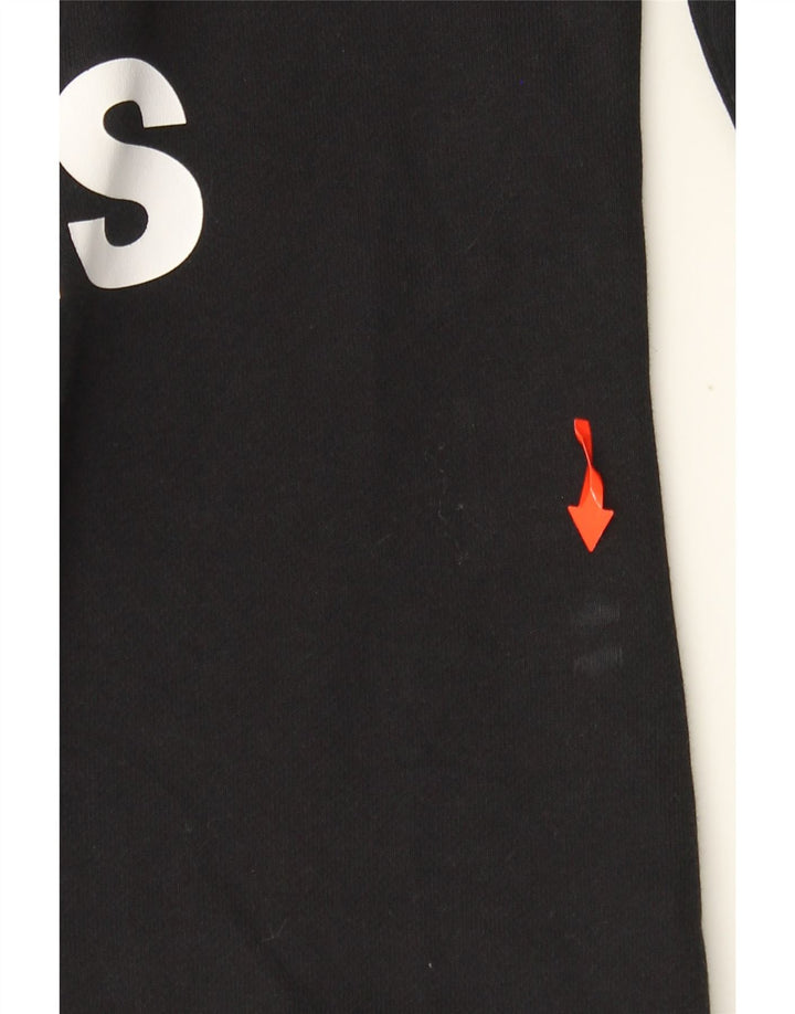 ADIDAS Damen Grafik-Sweatshirt-Pullover UK 12/14 Mittelschwarze Baumwolle