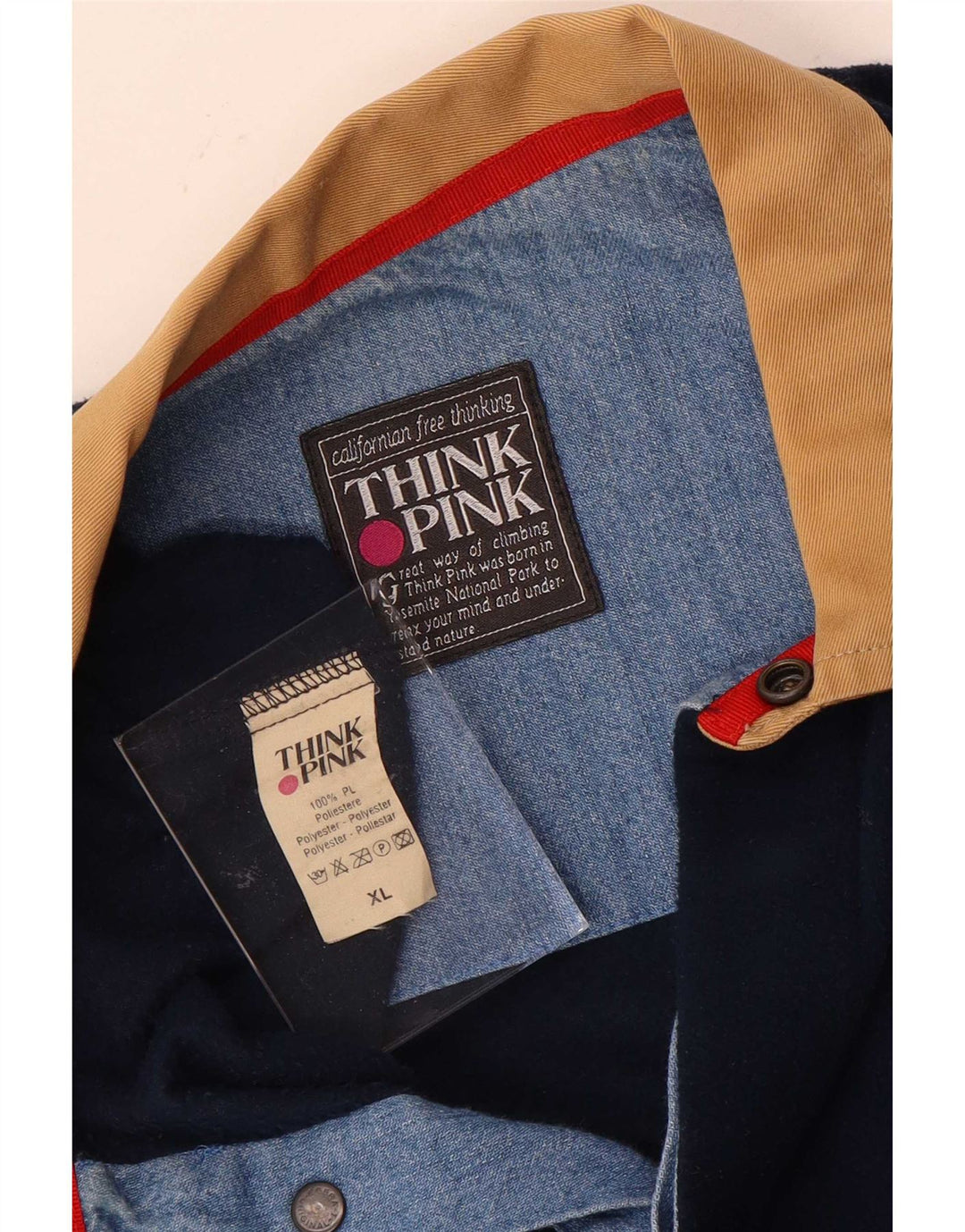Think Pink Herren-Fleecepullover mit Rollkragen, XL, Marineblau, Polyester