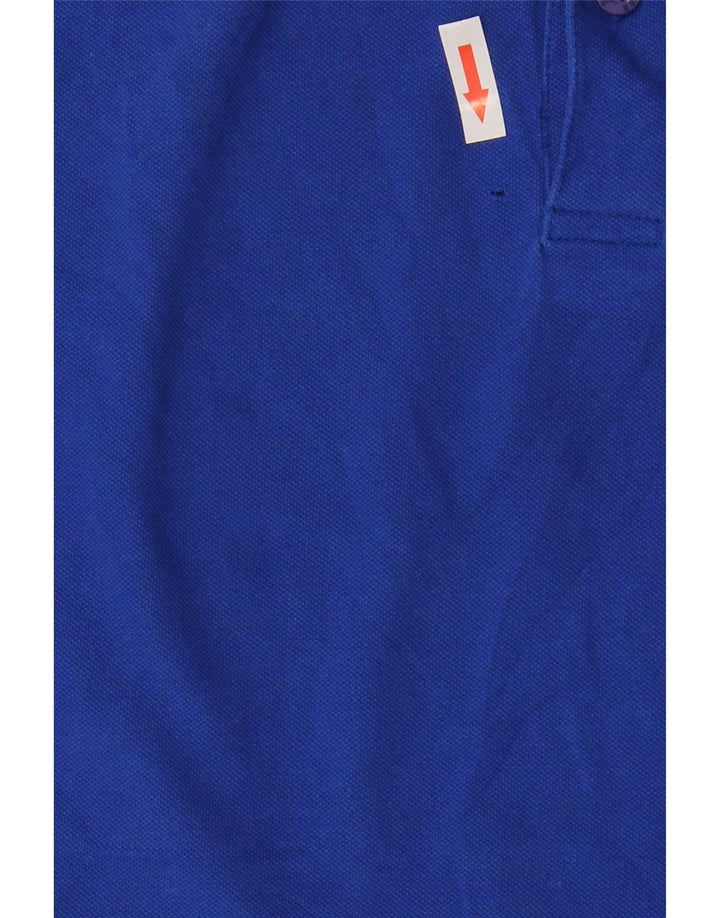 Sun68 Herren-Poloshirt aus mittelblauer, gestreifter Baumwolle