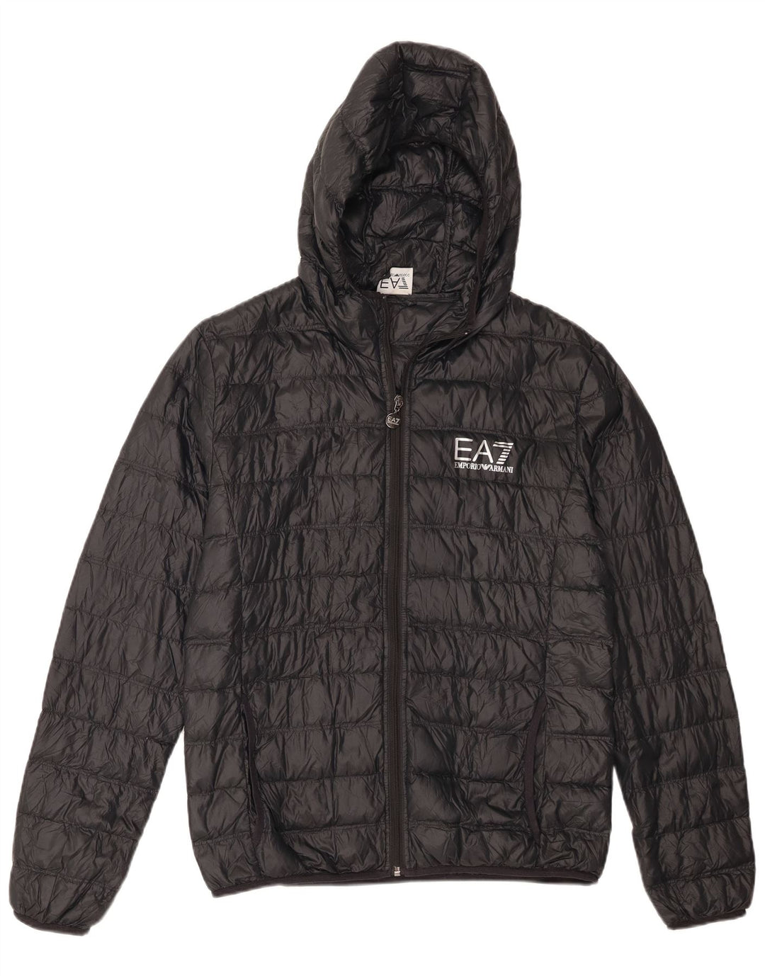 Emporio Armani Herren-Jacke mit Kapuze, gepolstert, UK 38, mittelschwarz, Polyamid