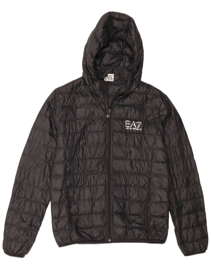 Emporio Armani Herren-Jacke mit Kapuze, gepolstert, UK 38, mittelschwarz, Polyamid