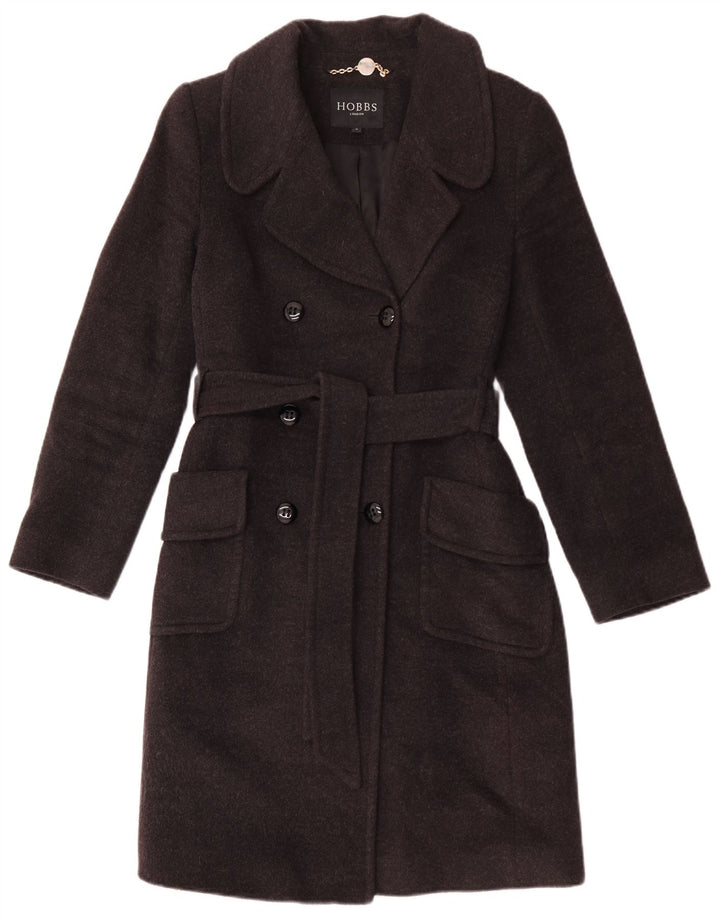 Hobbs Damen Zweireihiger Mantel UK 8 Small Graue Wolle