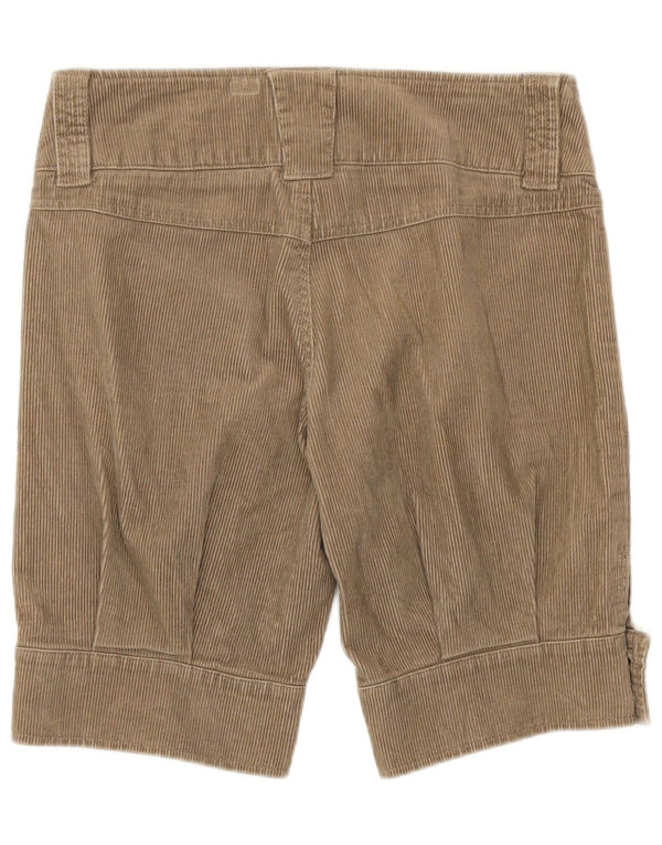 Benetton Damen Cordshorts IT 40 Medium W30 Braune Baumwolle