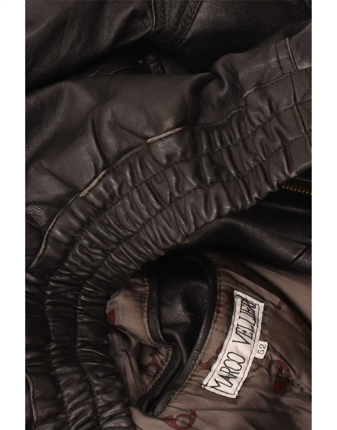 Vintage Herren Bomber Lederjacke IT 52 XL Schwarz