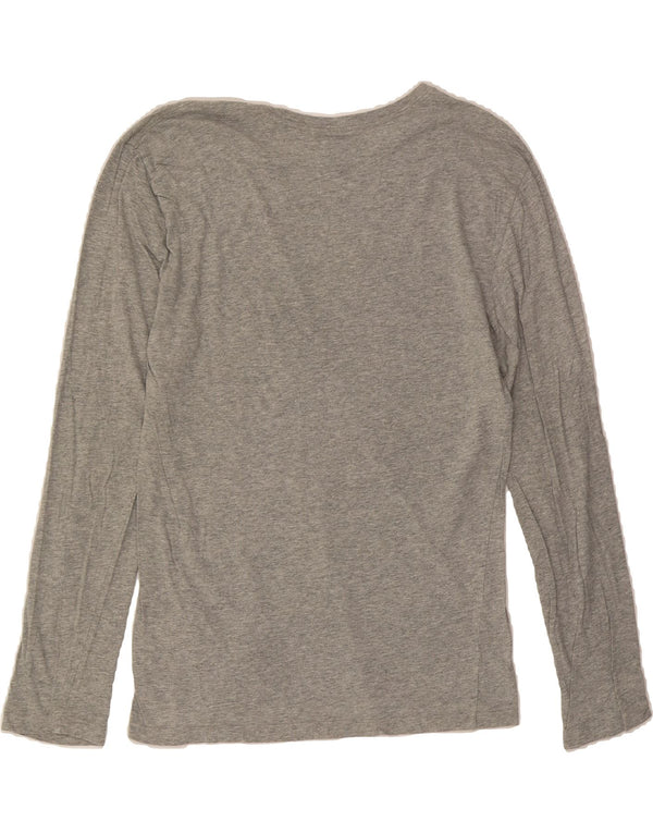 POLO RALPH LAUREN Womens Top Long Sleeve UK 12 Medium Grey Cotton