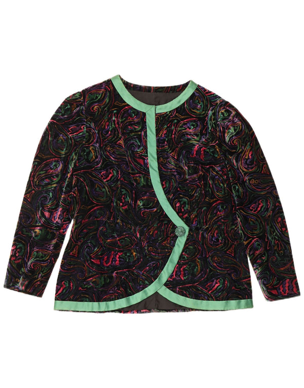 VINTAGE Damen 1 Knopf 2-teiliges Rockset UK 12 Medium W32 Mehrfarbig