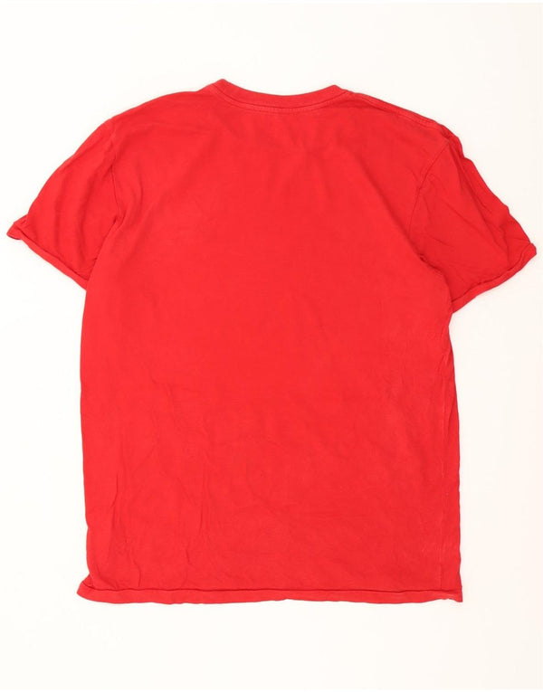 Nike Herren T-Shirt Top UK 42/44 Große rote Baumwolle