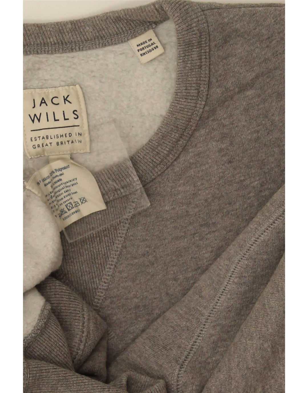Jack Wills Herren-Sweatshirt-Pullover aus mittelgrauer Baumwolle