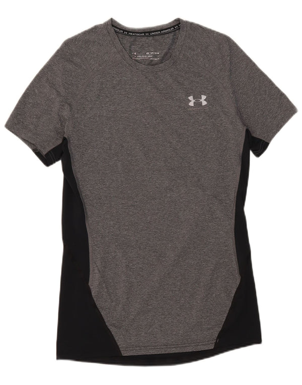 Under Armour Herren Heat Gear T-Shirt Top XS Grau Farbblock