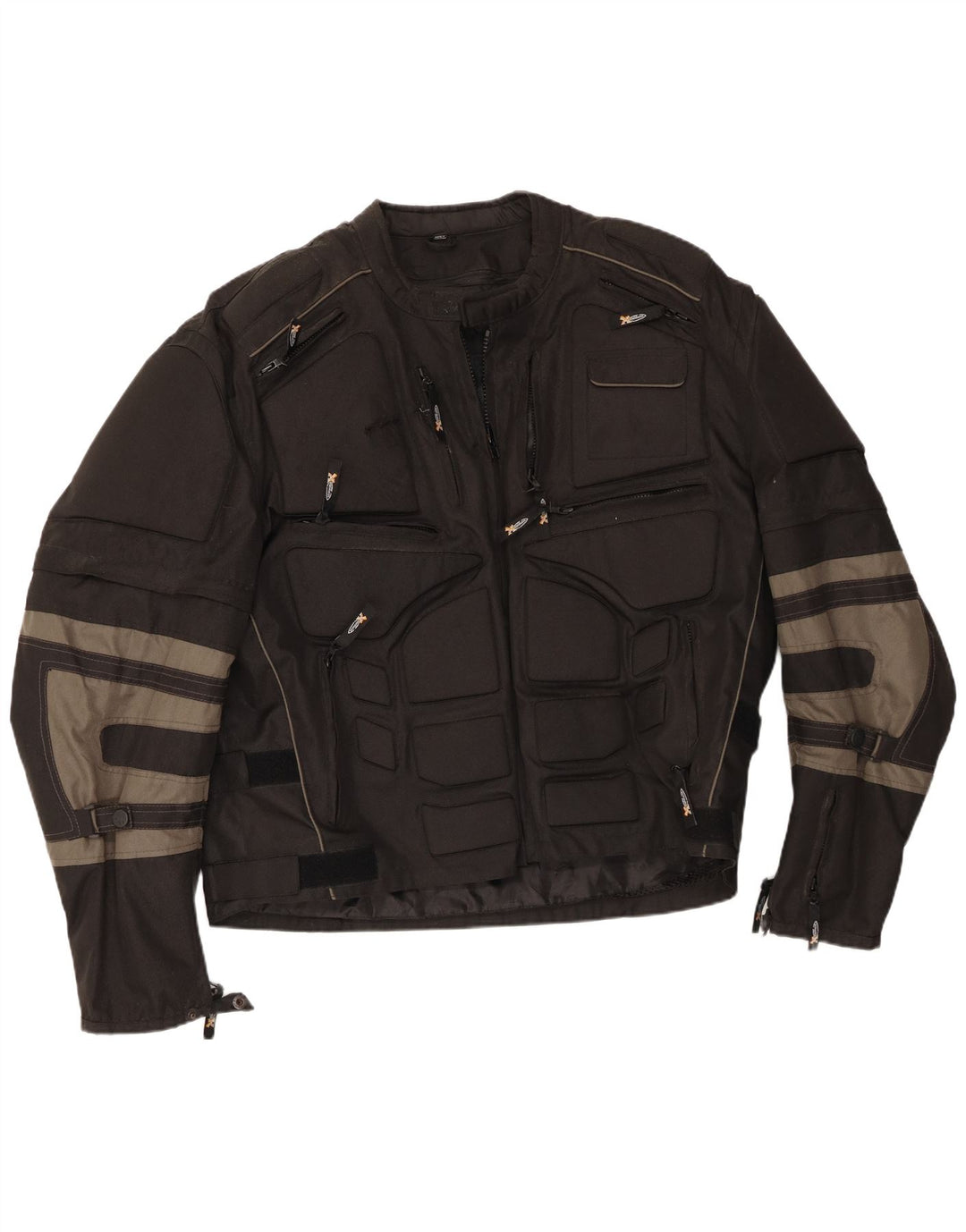 Gepolsterte Racer-Jacke für Herren von Xelement, UK 50 5XL, Schwarz, Farbblock