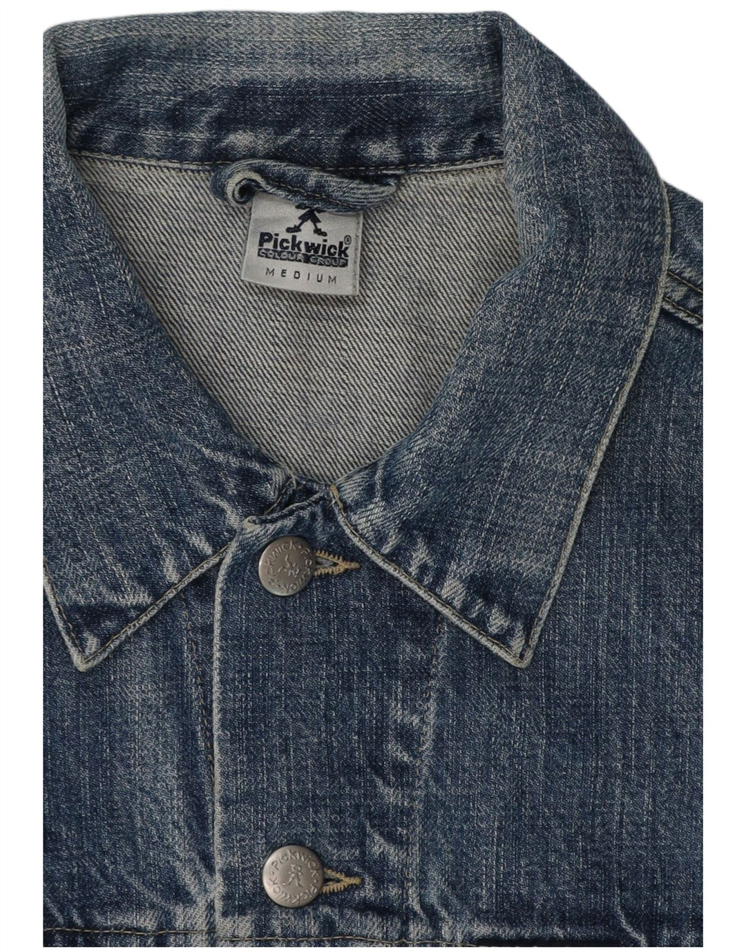 PICKWICK Damen Jeansjacke UK 14 Mittelblaue Baumwolle