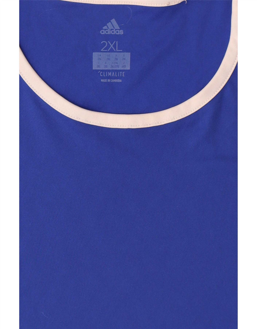 Adidas Herren Climalite T-Shirt Top 2XL Blau Colourblock Polyester