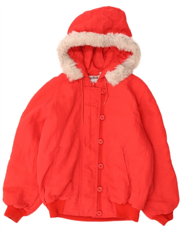 Faciba Damen-Kapuzen-Übergröße, gepolsterte Jacke, EU 42, großes rotes Polyamid