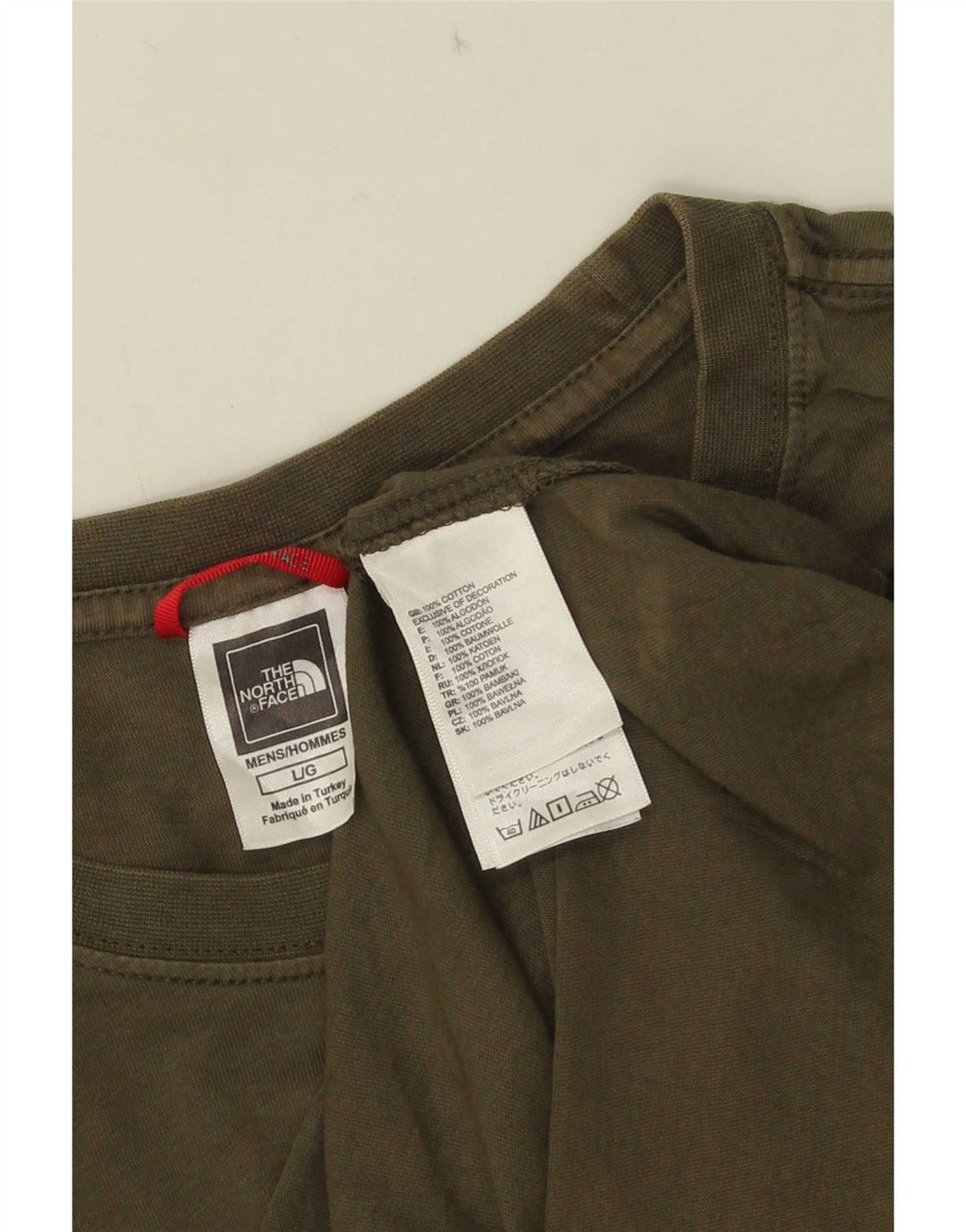 The North Face Herren T-Shirt Top Large Khaki Baumwolle