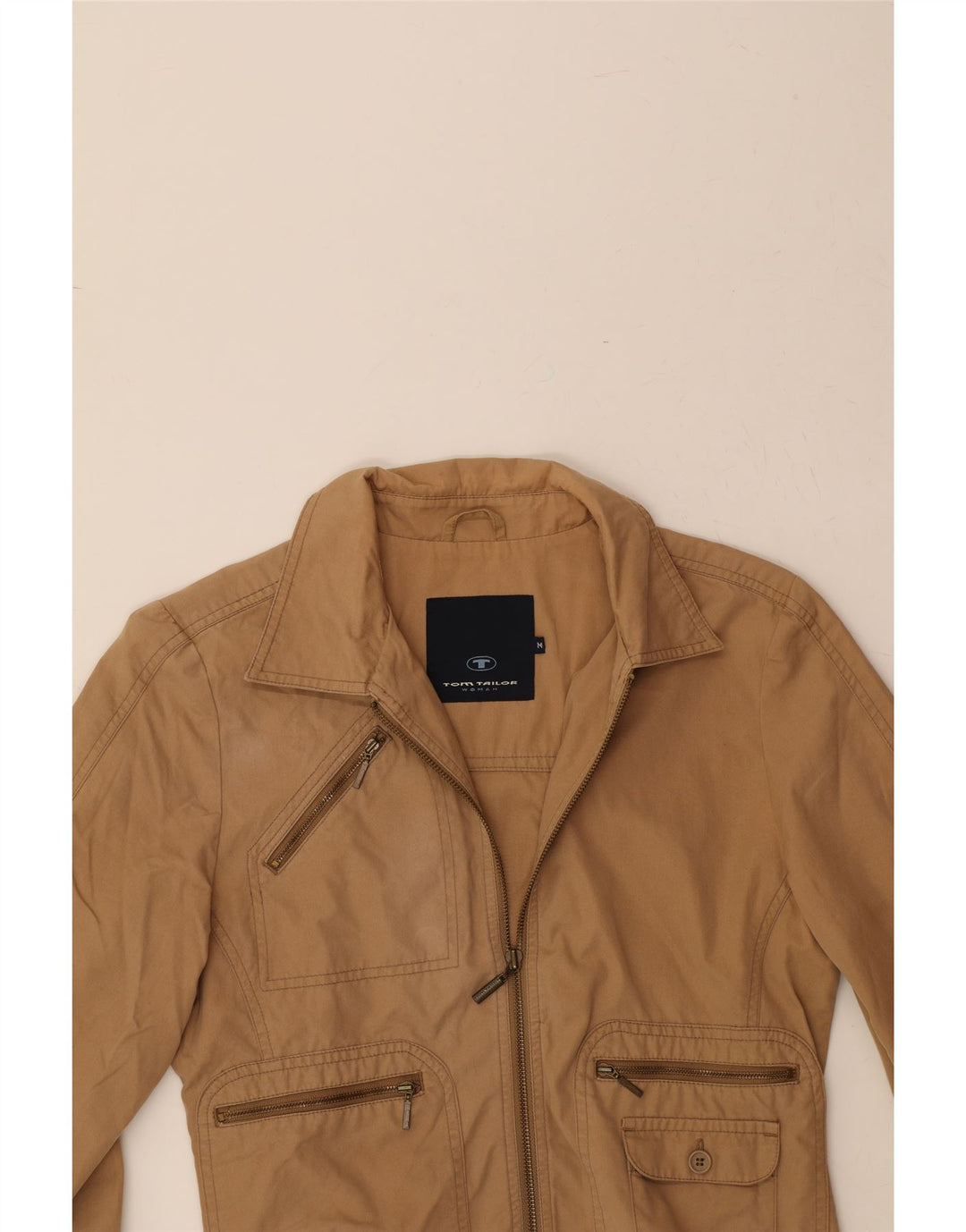 TOM TAILOR Womens Bomber Jacket UK 14 Medium Brown Cotton Vintage Tom Tailor and Second-Hand Tom Tailor from Messina Hembry 
