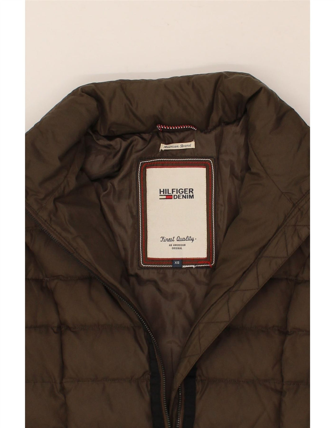 TOMMY HILFIGER Womens Loose Fit Padded Jacket UK 6 XS Brown Polyester Vintage Tommy Hilfiger and Second-Hand Tommy Hilfiger from Messina Hembry 