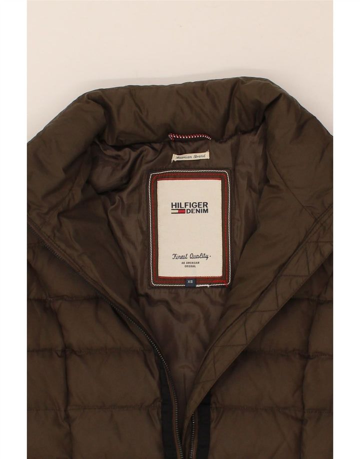 TOMMY HILFIGER Womens Loose Fit Padded Jacket UK 6 XS Brown Polyester Vintage Tommy Hilfiger and Second-Hand Tommy Hilfiger from Messina Hembry 