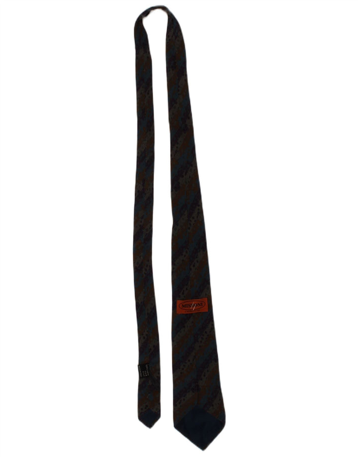 Missoni Herren Cravatte-Krawatte, Einheitsgröße, mehrfarbig, gestreift, Seide, Designer