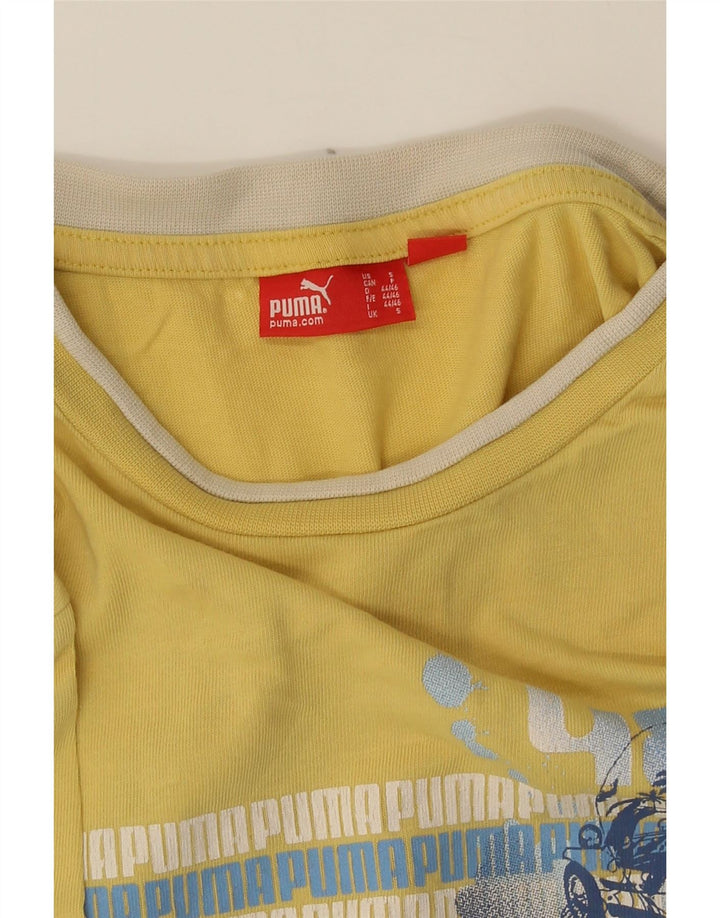 Puma Herren Grafik T-Shirt Top Small Gelb