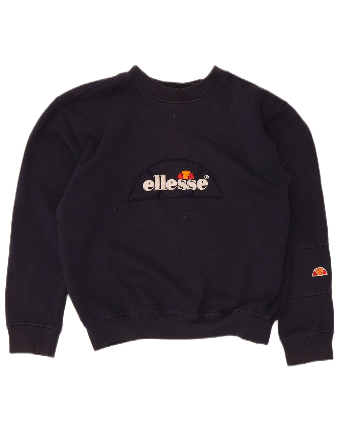 Ellesse Womens Graphic Oversized Sweatshirt Pullover UK 10 Small Marineblau