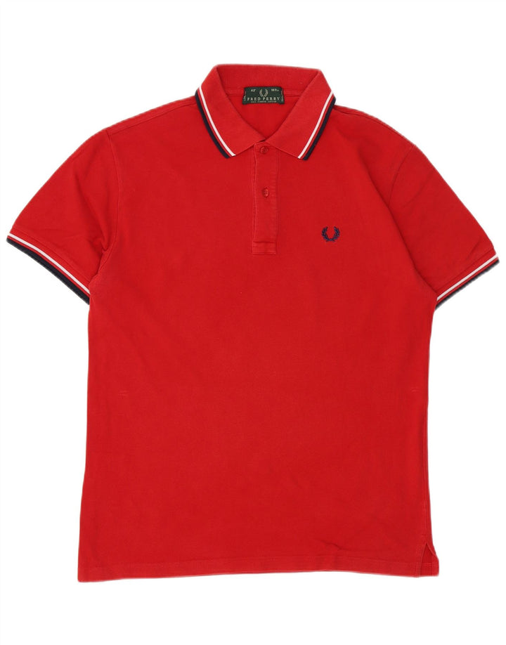 Fred Perry Herren-Poloshirt aus mittelroter, gestreifter Baumwolle