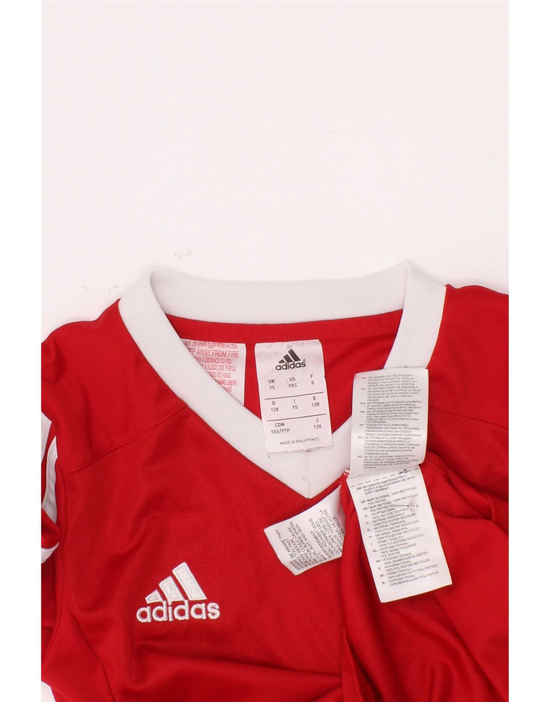 Adidas Jungen Climalite Top Langarm 7–8 Jahre klein Rot Farbblock