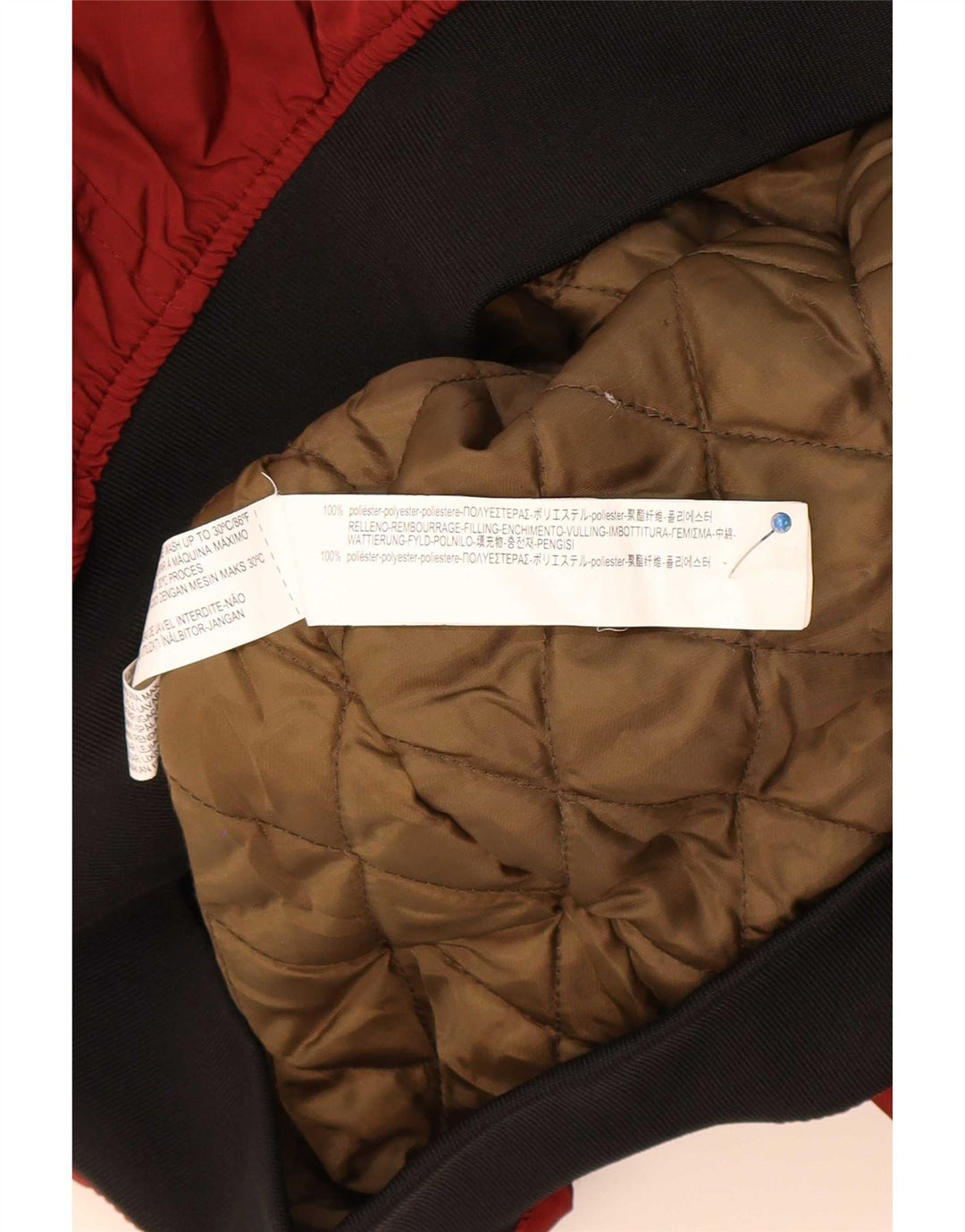 Zara Herren Bomberjacke UK 44 2XL Rot Colourblock Polyester