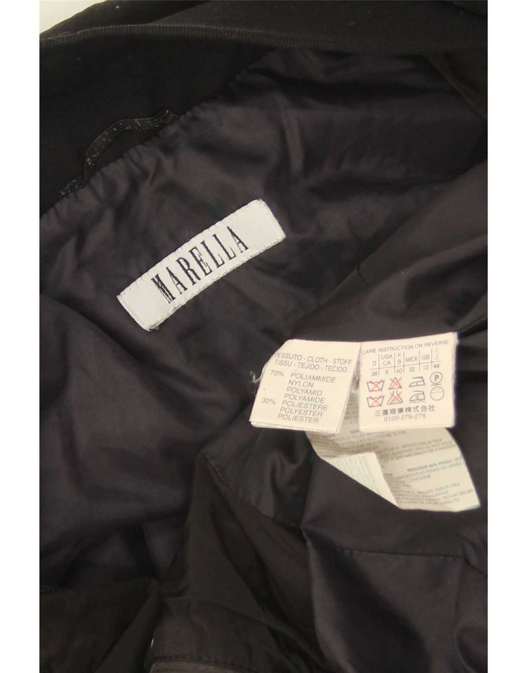 Marella Damen Wattierte Jacke UK 12 Medium Schwarz Polyamid