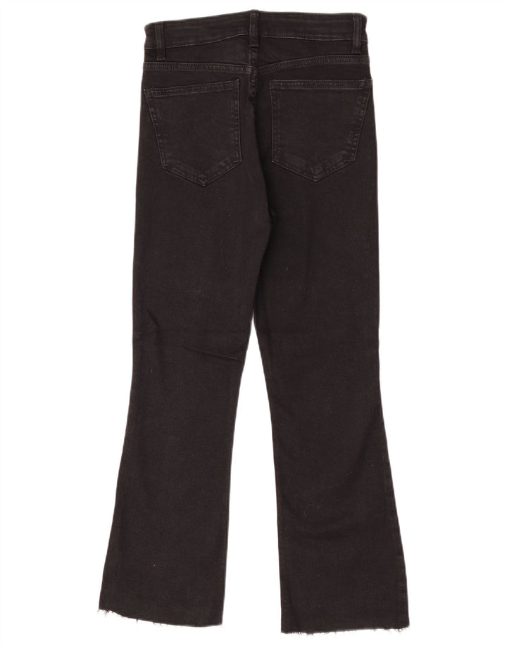 Zara Damen Bootcut Jeans EU 36 XS W26 L25 Schwarz