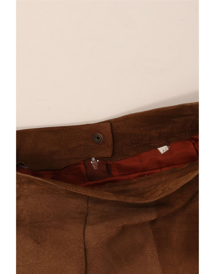 VINTAGE Damen Wildlederrock IT 44 Medium W28 Braun