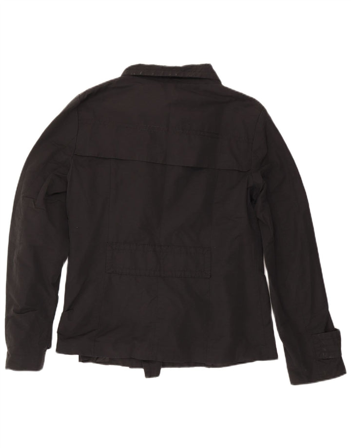 Zara Damen Kurzer Pea Coat UK 18 XL Schwarz Baumwolle
