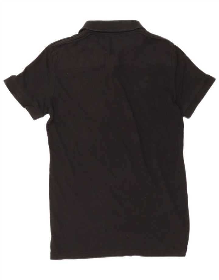 French Connection Herren-Poloshirt, Größe S, schwarze Baumwolle