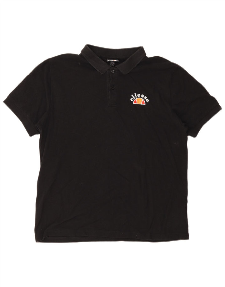 Ellesse Herren Poloshirt XL Schwarz Baumwolle