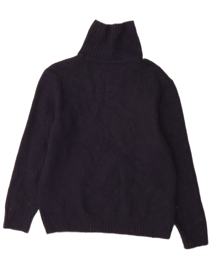 Rollkragenpullover für Herren von Zara, groß, marineblaue Wolle