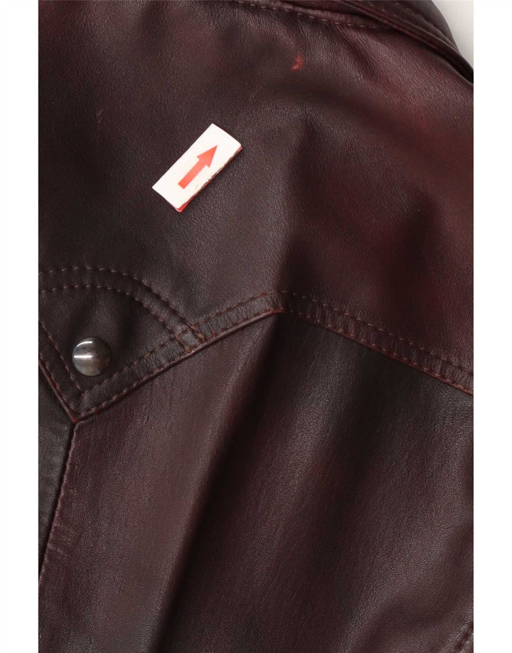 Vintage Herren Lederjacke IT 50 Large Burgund