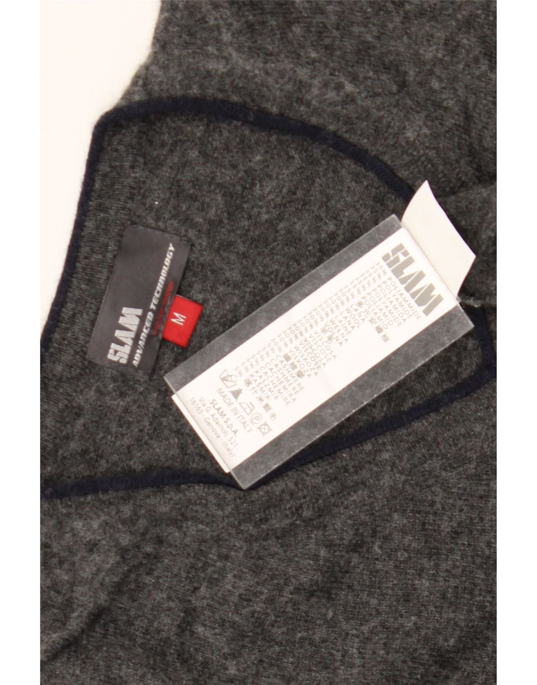 Slam Herren-Pullover mit V-Ausschnitt, mittelgraues Polyamid