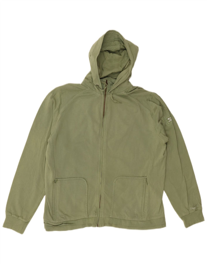 CHAMPION Damen-Kapuzenpullover mit Reißverschluss, UK 14, mittlere Khaki-Baumwolle