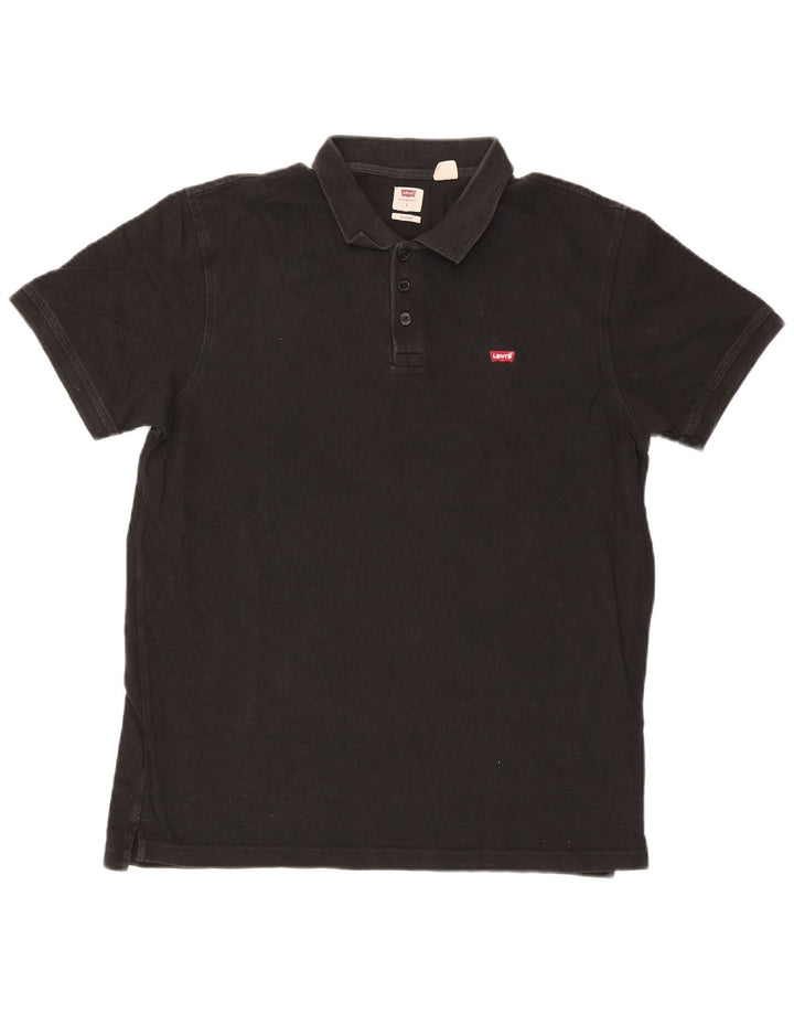Levi's Herren Standard-Poloshirt, groß, schwarze Baumwolle