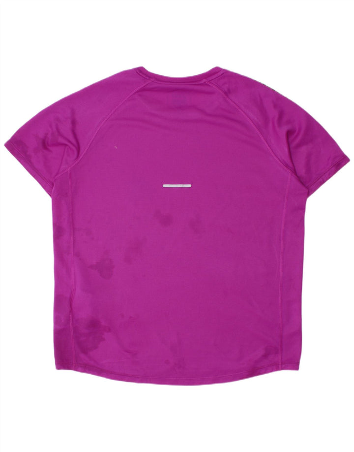 Asics T-Shirt für Jungen, 10–11 Jahre, klein, lila gestreift, Polyester