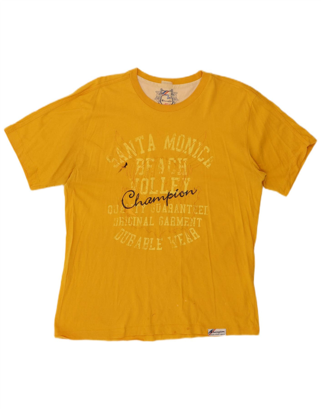 CHAMPION Herren-T-Shirt mit Grafik, Größe L, Gelb