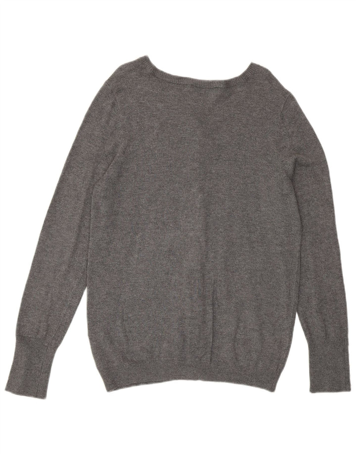 Zara Damen-Cardigan-Pullover UK 14 Große graue Viskose