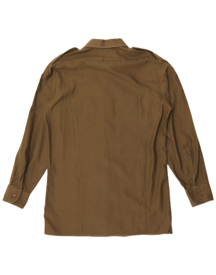 Vintage Herren Militärhemd Größe 39/40 Medium Khaki Polyester