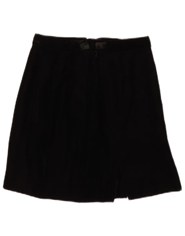 Vintage Womens Velvet Mini Skirt W22 2XS Black