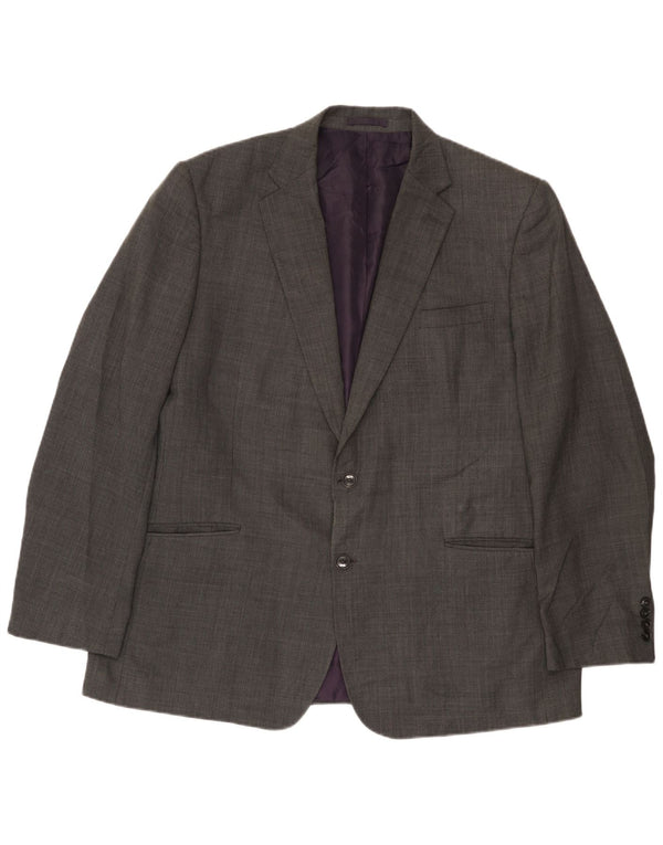 Marks & Spencer Herren-Blazer mit 2 Knöpfen, UK 46, XL, graue Wolle