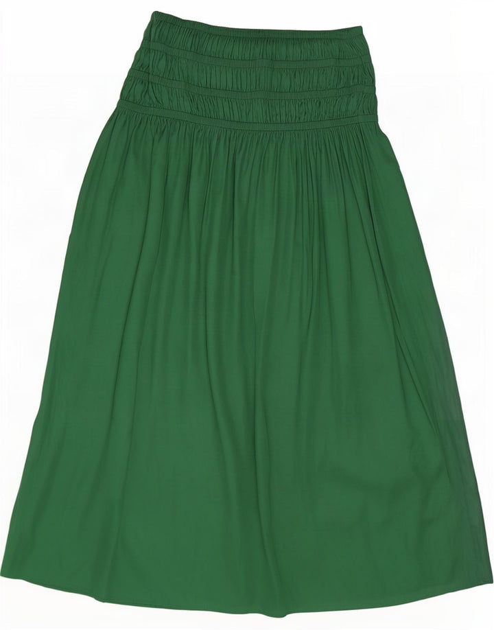 Marks & Spencer Damen Maxirock UK 10 Small W34 Grün Polyester