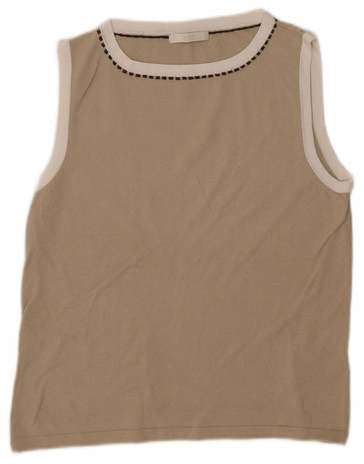 Marks & Spencer Damen Weste Top UK 14 Mittelbeige Viskose