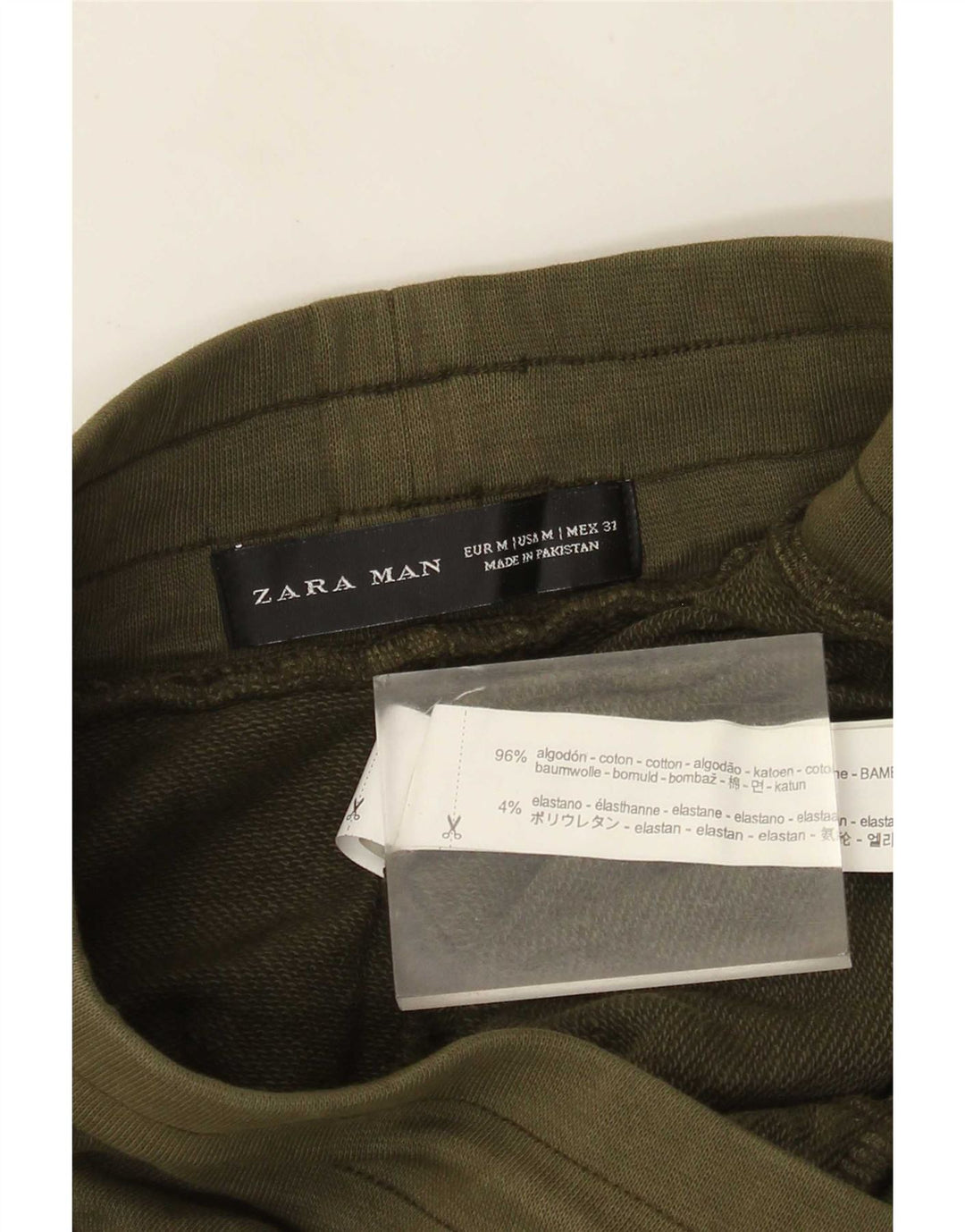 Zara Herren-Trainingshose, Jogginghose, mittlere Khaki-Baumwolle