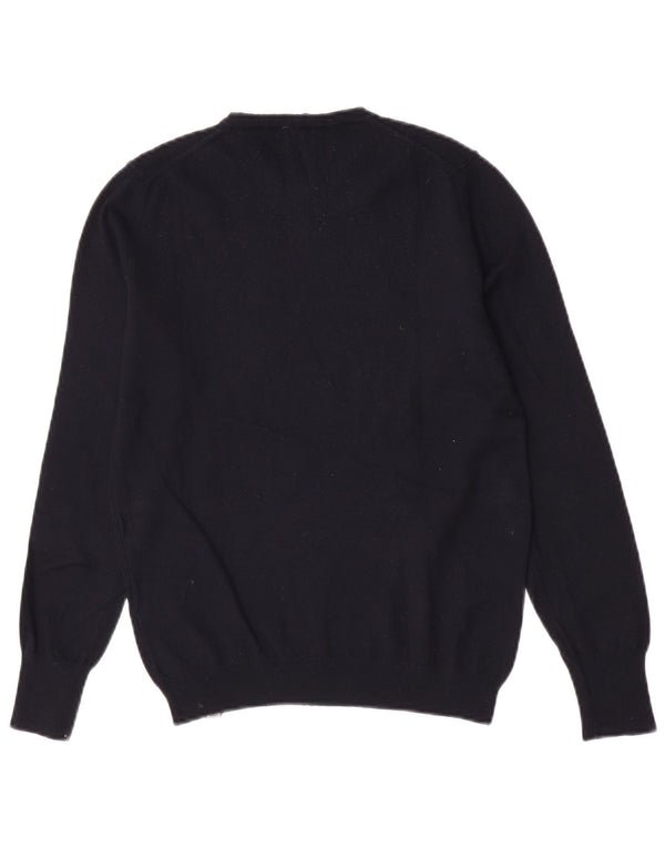 Belstaff Damen-Pullover mit Rundhalsausschnitt, UK 10, Größe S, marineblaue Schurwolle